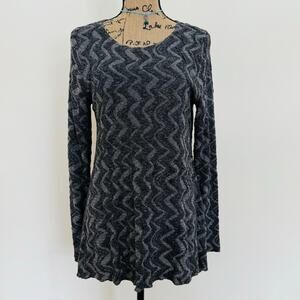 Sno Skins SNOSKINS  USA Gray Zig Zag Chevron Scoop Neck Long Top or Dress Medium
